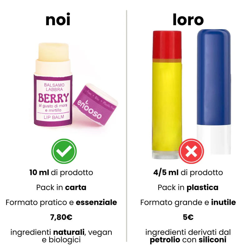 Balsamo Labbra Mora e Mirtillo 10 ml Enooso