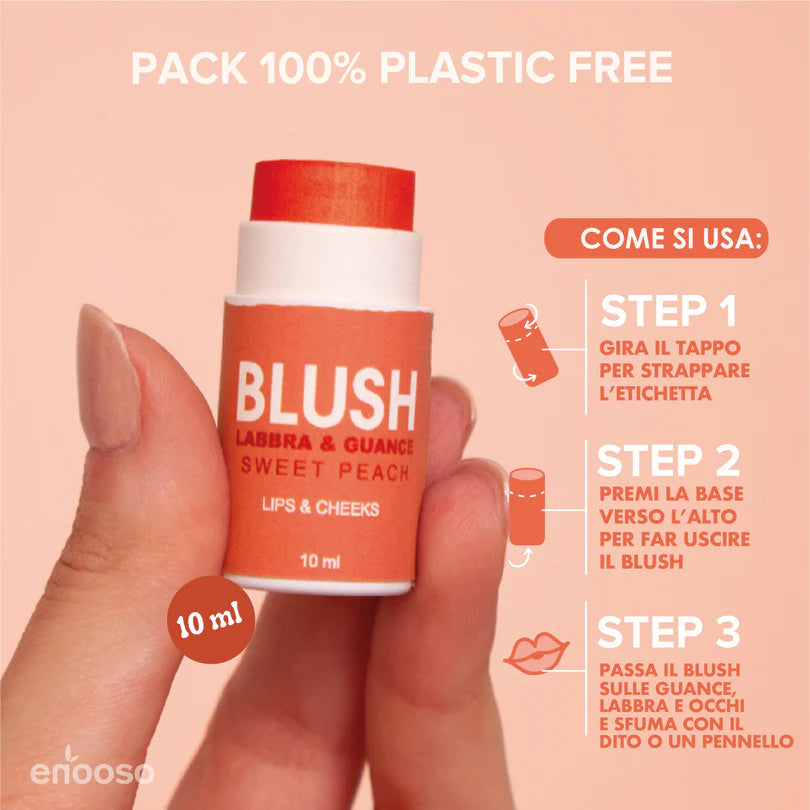 Blush Labbra e Guance - Sweet Peach 10 ml Enooso