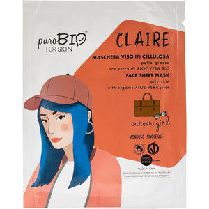 CLAIRE Maschera Viso pelle GRASSA 15 ml PUROBIO FOR SKIN