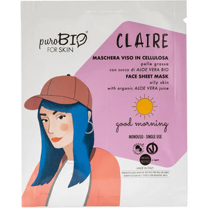 CLAIRE Maschera Viso pelle GRASSA 15 ml PUROBIO FOR SKIN