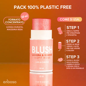 Blush Labbra e Guance - Soft Rose 10 ml Enooso