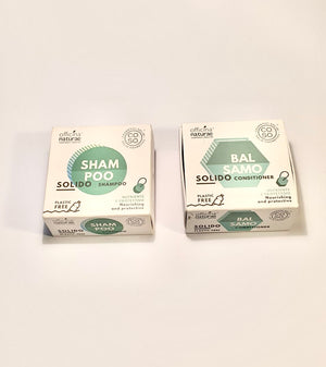 COMBO: CO.SO Shampoo Solido Nutriente e Protettivo + CO.SO Balsamo Nutriente e Protettivo 64 gr  OFFICINA NATURAE
