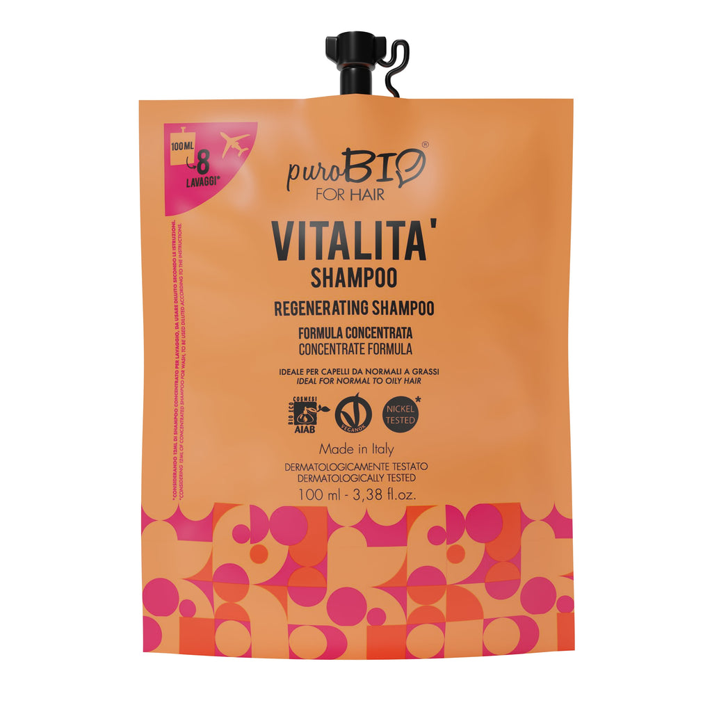 shampoo in bustina 100 ml FORMULA CONCENTRATA E FLACONE SPARGISHAMPOO Collezione For Hair PuroBio
