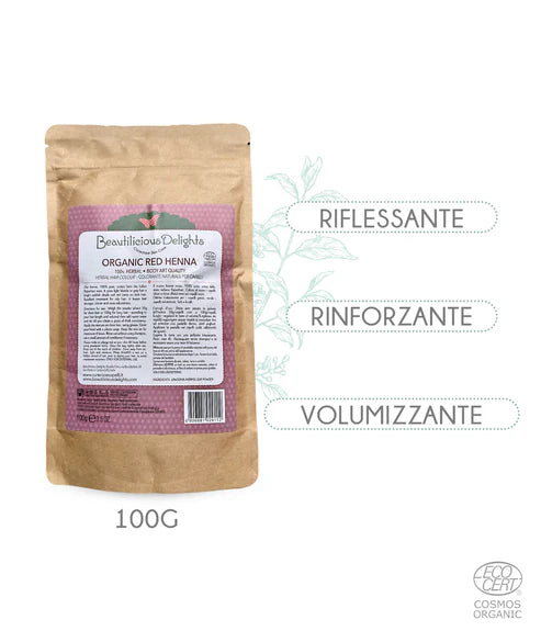 Hennè Rosso Bio ( Lawsonia Inermis ) 100 GR o 250 g BEAUTILICIOUS DELIGHTS
